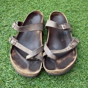 Birkenstock‎ Mayari Leather Bronze Thong Sandals Women's Size 40 US 9